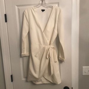 White wrap dress